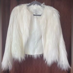 Lilac Dream Faux Fur Coat in Empire Cream Sz S.